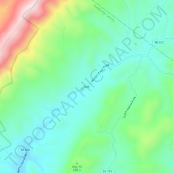 Mappa topografica Zack, altitudine, rilievo