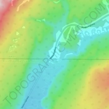 Mappa topografica Swift River, altitudine, rilievo