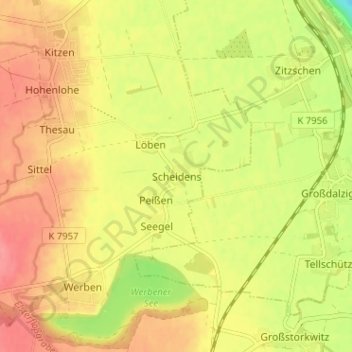 Mappa topografica Scheidens, altitudine, rilievo