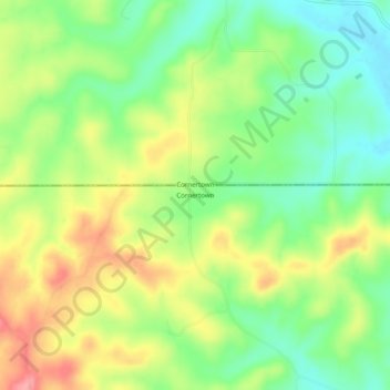 Mappa topografica Cornertown, altitudine, rilievo