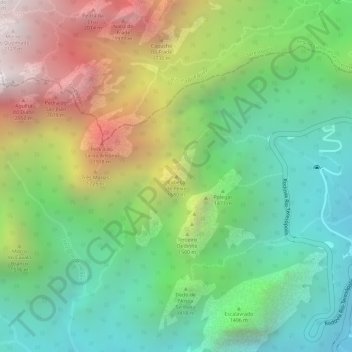 Mappa topografica Cabeça de Peixe, altitudine, rilievo