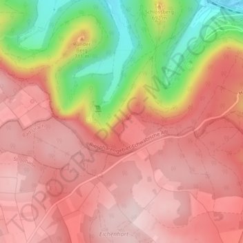 Mappa topografica Eppenzillfelshöhle, altitudine, rilievo