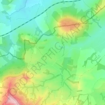 Mappa topografica Higher Halstock Leigh, altitudine, rilievo