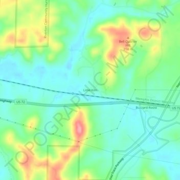 Mappa topografica Lime Kiln, altitudine, rilievo