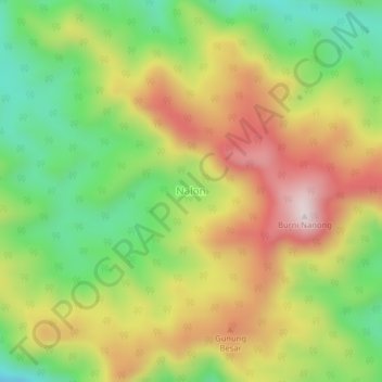 Mappa topografica Nalon, altitudine, rilievo