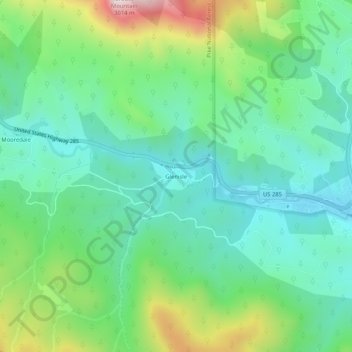 Mappa topografica Glenisle, altitudine, rilievo