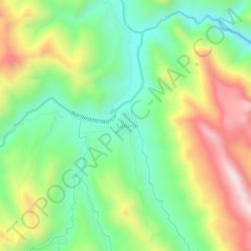 Mappa topografica Siporo, altitudine, rilievo