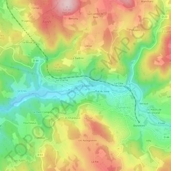Mappa topografica Le Solier, altitudine, rilievo