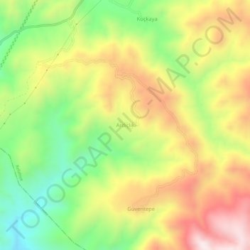 Mappa topografica Ardıçlık, altitudine, rilievo