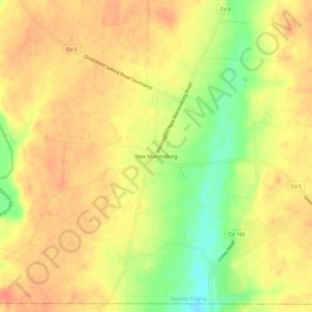 Mappa topografica New Martinsburg, altitudine, rilievo