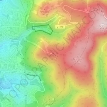 Mappa topografica Döllberg, altitudine, rilievo