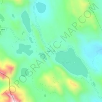 Mappa topografica Yantac, altitudine, rilievo
