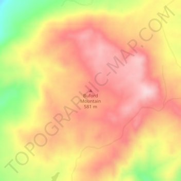 Mappa topografica Buford Mountain, altitudine, rilievo