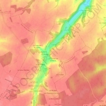 Mappa topografica Malague, altitudine, rilievo