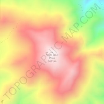 Mappa topografica State Line Peak, altitudine, rilievo