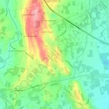 Mappa topografica Palazzolo, altitudine, rilievo