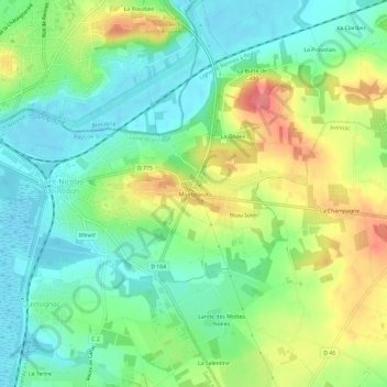 Mappa topografica Montplaisir, altitudine, rilievo