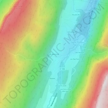 Mappa topografica Les Gencourt, altitudine, rilievo