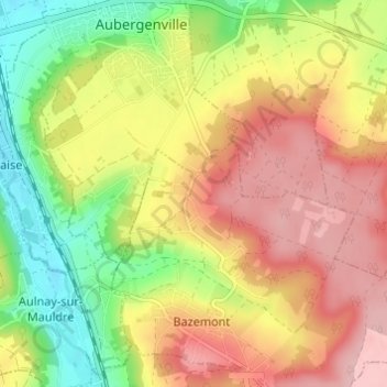 Mappa topografica Sainte-Colombe, altitudine, rilievo