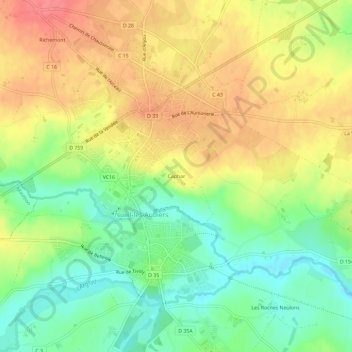 Mappa topografica Caphar, altitudine, rilievo