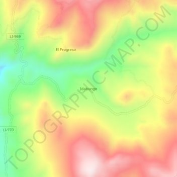 Mappa topografica Idabungo, altitudine, rilievo
