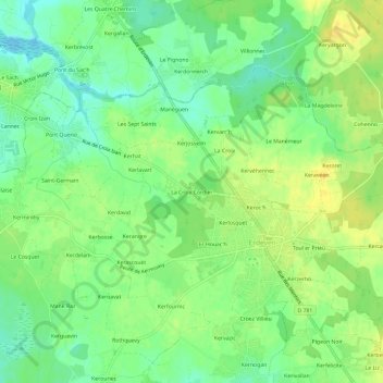 Mappa topografica La Croix Cordier, altitudine, rilievo