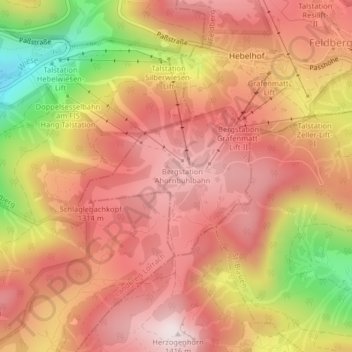Mappa topografica Grafenmatt, altitudine, rilievo