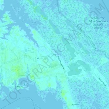 Mappa topografica Odd, altitudine, rilievo