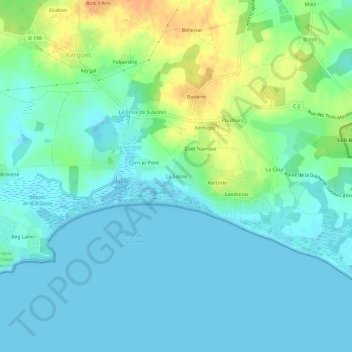 Mappa topografica La Saline, altitudine, rilievo