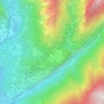 Mappa topografica Altoggio, altitudine, rilievo