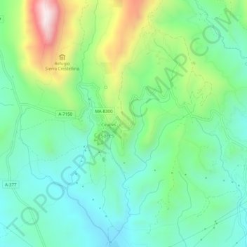 Mappa topografica Puerto de la Cruz, altitudine, rilievo