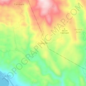 Mappa topografica Salvador, altitudine, rilievo