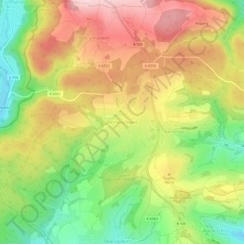 Mappa topografica Remetschwiel, altitudine, rilievo