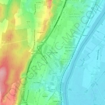 Mappa topografica Ferme Galopin, altitudine, rilievo