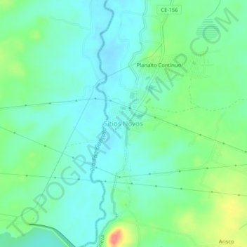 Mappa topografica Sítios Novos, altitudine, rilievo