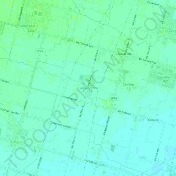 Mappa topografica Campocroce, altitudine, rilievo
