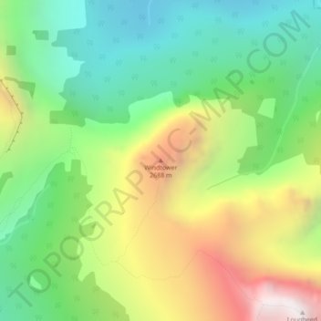 Mappa topografica Windtower, altitudine, rilievo