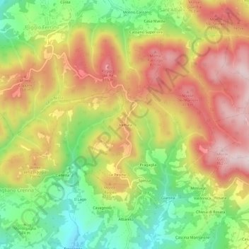 Mappa topografica Oramala, altitudine, rilievo