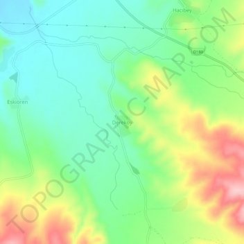Mappa topografica Dereköy, altitudine, rilievo