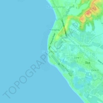Mappa topografica Santo Rosario, altitudine, rilievo