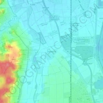 Mappa topografica Zollsiedlung, altitudine, rilievo
