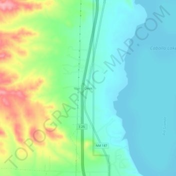 Mappa topografica Oasis, altitudine, rilievo