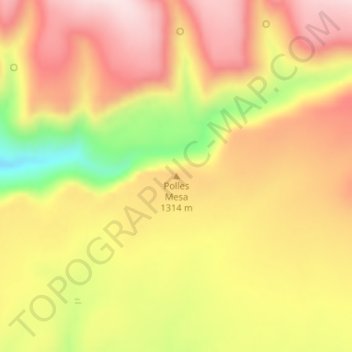 Mappa topografica Polles Mesa, altitudine, rilievo