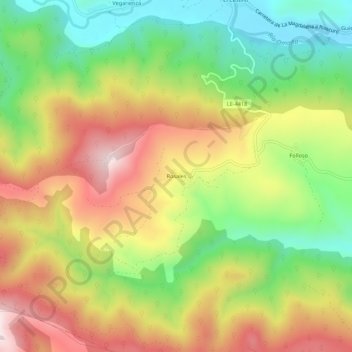 Mappa topografica Rosales, altitudine, rilievo