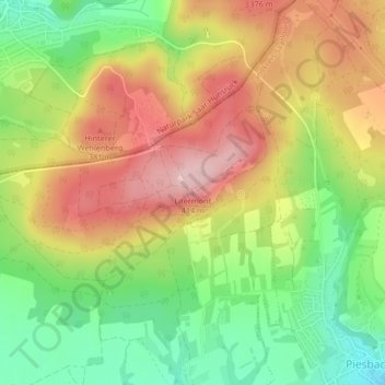 Mappa topografica Litermont, altitudine, rilievo