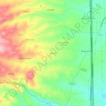 Mappa topografica Versano, altitudine, rilievo