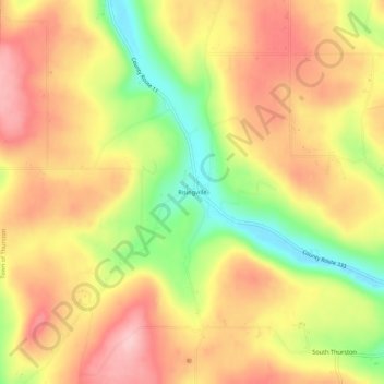 Mappa topografica Risingville, altitudine, rilievo