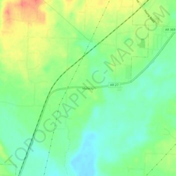Mappa topografica Midway, altitudine, rilievo
