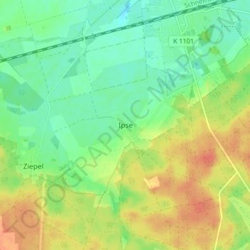 Mappa topografica Ipse, altitudine, rilievo