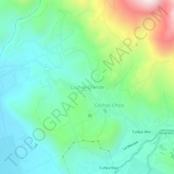 Mappa topografica Cochas Grande, altitudine, rilievo